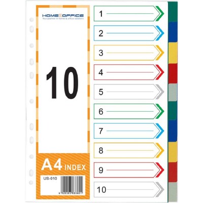 HnO PP Index Divider (10 Colour) A4