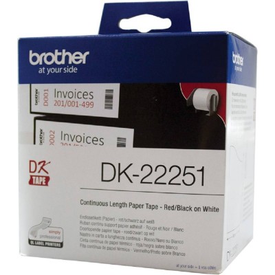 Brother Label Tape DK-22251 (62mm Continuous) Red/Black