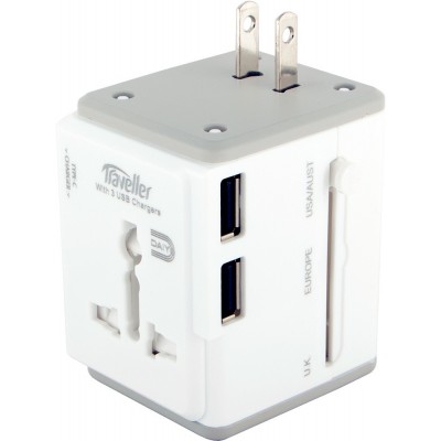 Daiyo Universal Travel Adapter w/3-Port USB Charger (2 x Type-A + 1 x Type-C)