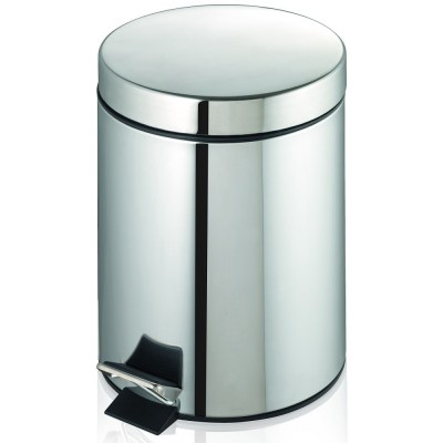 Round Stainless Steel Waste Bin w/Pedal (25.2 x 39.0cm) 12L