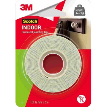 3M Scotch Indoor Permanent Mounting Tape (12mm x 2m)