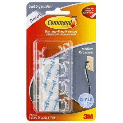 3M Command Damage-Free Hanging Clear Cord Organiser Medium 4’S