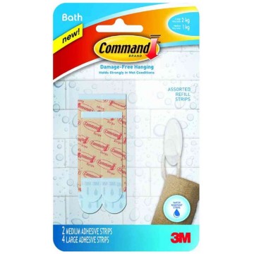 3M Command Damage-Free Hanging Assorted Water Resistant Strips