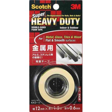 3M Scotch Super Heavy Duty Double-Sided Foam Tape KKD-12 (12mm x 1.5m) Flat & Smooth Surfaces