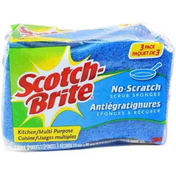 3M Scotch-Brite Antibacterial Non-Scratch Scrub Sponge 3'S