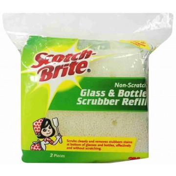 3M Scotch-Brite Non-Scratch Glass & Bottle Scrubber Refill 2'S