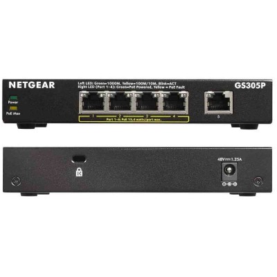 NETGEAR 5-Port PoE Gigabit Ethernet Unmanaged Switch GS305P