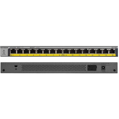 NETGEAR 16-Port PoE/PoE+ Gigabit Ethernet Unmanaged Flexible Switch GS116PP - Pre-Order