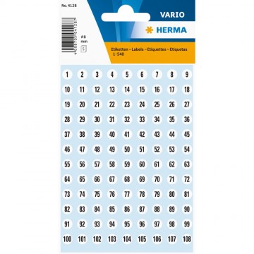 Herma Number Labels (1-540) 8mm