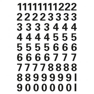 Herma Numbers 10mm 0-9 Weatherproof Film Black 1S