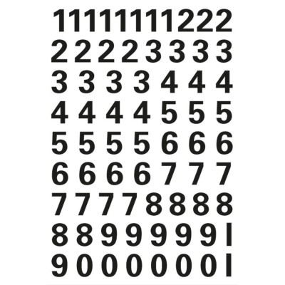 Herma Numbers 10mm 0-9 Weatherproof Film Black 1S