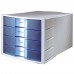 HAN File Cabinet 4 Drawers (368 x 294 x 235mm) Grey Translucent Blue - 1 HAN File Cabinet 4 Drawers (368 x 294 x 235mm) Grey Translucent Blue - 1