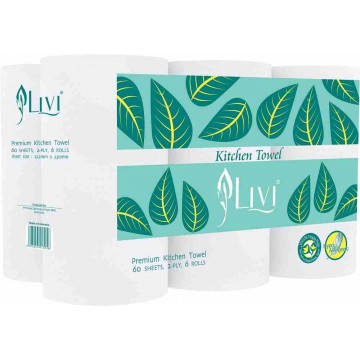 Livi Essentials Premium Kitchen Towel (24 Rolls) 9"