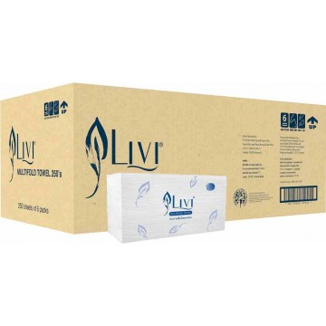Livi Essentials 1-Ply M-Fold Hand Towel (16 Packs) 250 Sheets