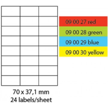 Mayspies Colour Labels 100'S A4 (70 x 37.1mm)