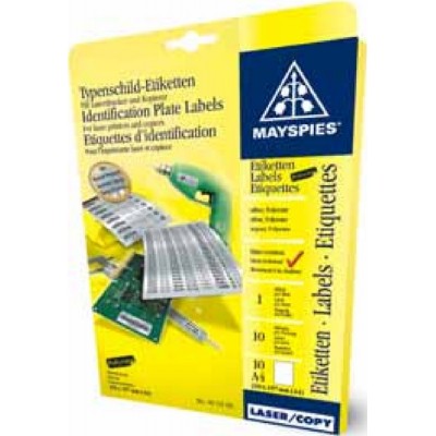 Mayspies Silver Polyester Labels 10'S