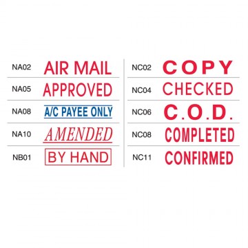 Shiny OA Pre-Inked Stamp (AIR MAIL, AMENDED, BY HAND, COPY, CHECKED etc)