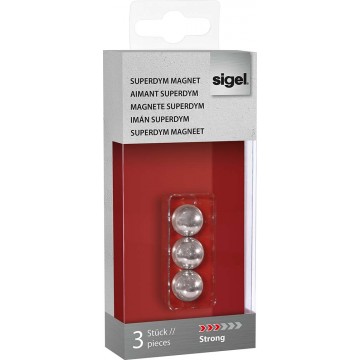 Sigel SuperDym Glass Board Magnet (12.7mm) 3'S Strong