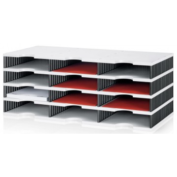 Styrodoc Trio Storage System w/12 Compartments Grey/Black