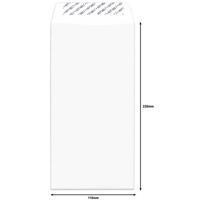 White Envelope DL (110 x 220mm) Peel & Seal 500'S