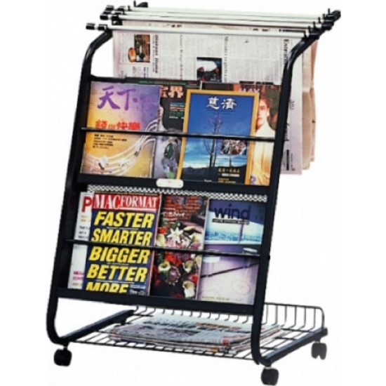 Magazine Racks Paper Newspaper & Magazine Rack w/6-Hanger (49 x 65 x 100cm)